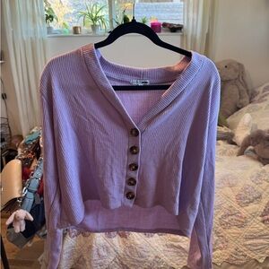 Fashion Nova Lavender Ribbed Top